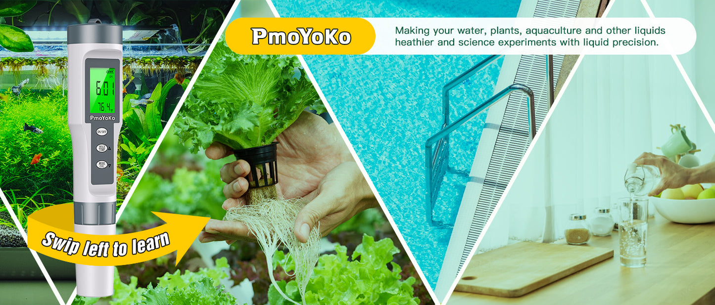 Digital pH/TDS Meter with ATC pH Tester, 3 in 1 pH TDS Temp 0.01 Resolution High Accuracy pH Tester, pH Meter for Water, Wine, Pool, Aquariums