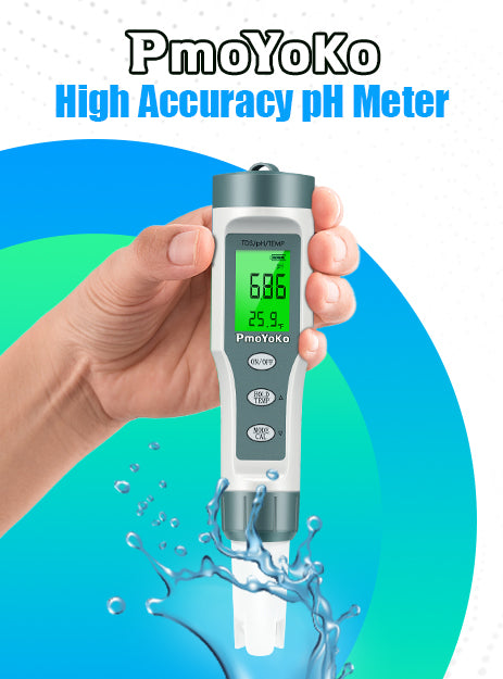 PmoYoKo Digital pH/TDS Meter with ATC pH Tester, 3 in 1 0.01 Resolution High Accuracy pH Pen Tester for Water with LCD Backlit, Tds Meter pH Meter for Drinking Water, Wine, Pool and Aquariums