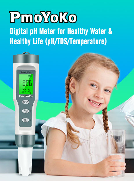 PmoYoKo Digital pH/TDS Meter with ATC pH Tester, 3 in 1 0.01 Resolution High Accuracy pH Pen Tester for Water with LCD Backlit, Tds Meter pH Meter for Drinking Water, Wine, Pool and Aquariums
