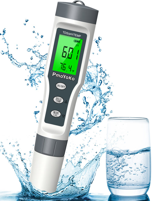 Digital pH/TDS Meter with ATC pH Tester, 3 in 1 pH TDS Temp 0.01 Resolution High Accuracy pH Tester, pH Meter for Water, Wine, Pool, Aquariums