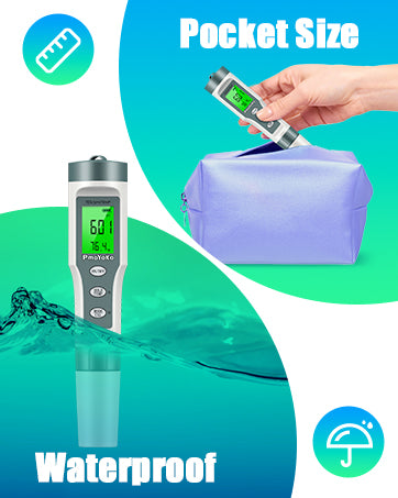 PmoYoKo Digital pH/TDS Meter with ATC pH Tester, 3 in 1 0.01 Resolution High Accuracy pH Pen Tester for Water with LCD Backlit, Tds Meter pH Meter for Drinking Water, Wine, Pool and Aquariums