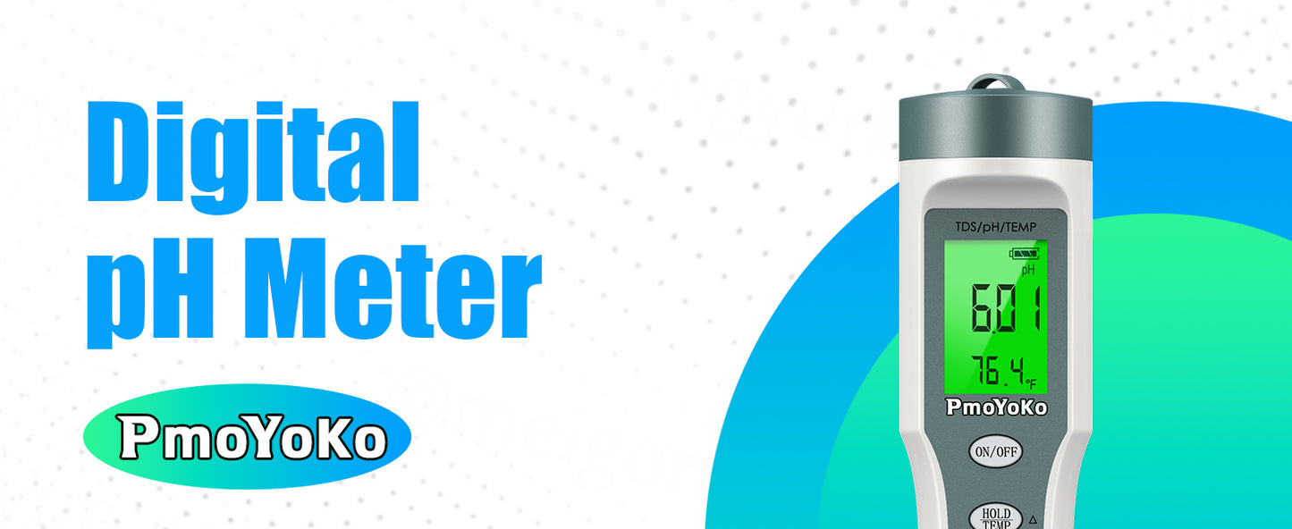 PmoYoKo Digital pH/TDS Meter with ATC pH Tester, 3 in 1 0.01 Resolution High Accuracy pH Pen Tester for Water with LCD Backlit, Tds Meter pH Meter for Drinking Water, Wine, Pool and Aquariums