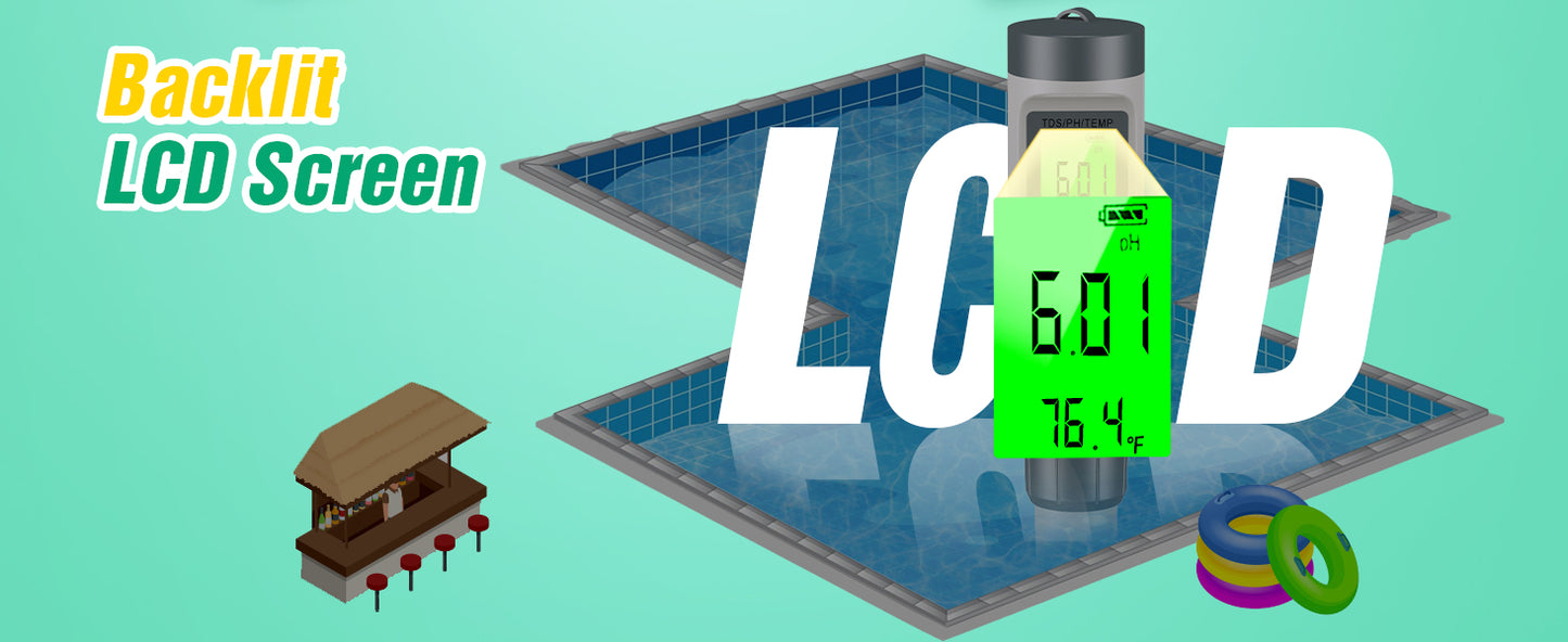 Digital pH/TDS Meter with ATC pH Tester, 3 in 1 pH TDS Temp 0.01 Resolution High Accuracy pH Tester, pH Meter for Water, Wine, Pool, Aquariums